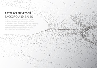 Poster - Abstract background with many particles. Optical illusion of movement.