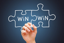 Win-Win Jigsaw Puzzle Business Concept