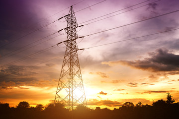 Wall Mural - high voltage post or high voltage tower