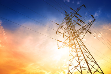 Wall Mural - high voltage post or high voltage tower