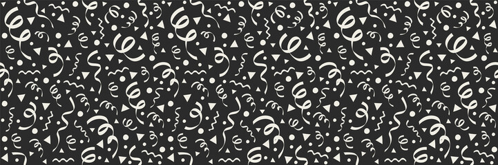 Wall Mural - carnaval party seamless texture with colorful serpentines. vector