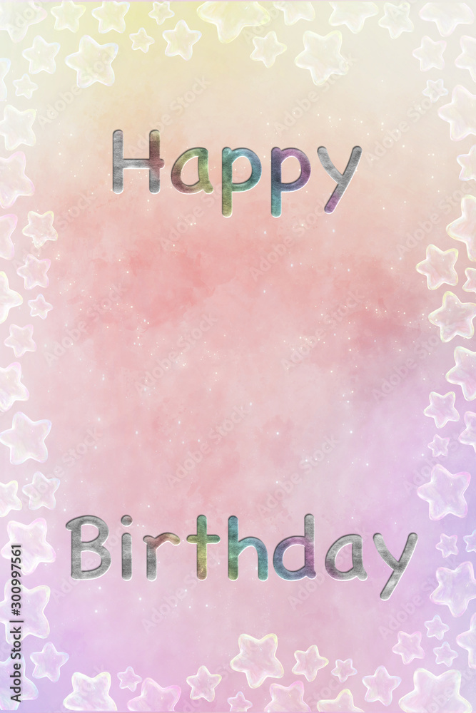Happy Birthday Cousin Karte – Mit Herzen & Sternen, Pink, Blanko Innenseite, Inkl. Umschlag