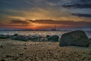 Canvas Print - Sunset at the beach