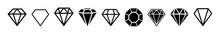A Set Of Diamonds In A Flat Style
