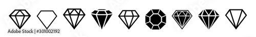 Fotomural A set of diamonds in a flat style