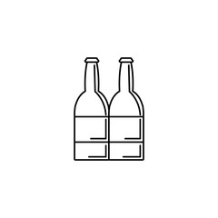 Canvas Print - Isolated beer bottle icon line design