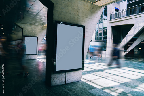 Fotomural Clear Billboard in public place with blank copy space screen for advertising or