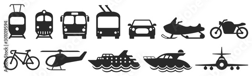 Fotomural Public transport icons set. Vector