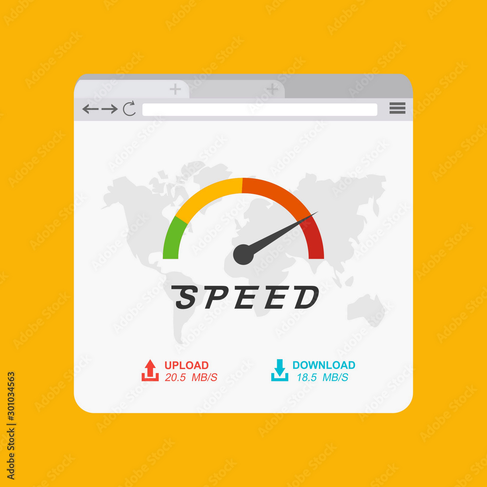 Site Speed Test Concept Fast or Slow loading page tablet version. Web ...