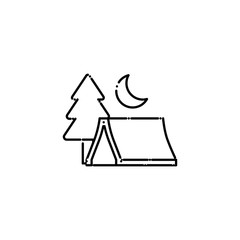 Sticker - Isolated camping tent icon line design