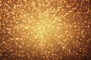 Sticker - Golden glitter background. Defocused bokeh lights