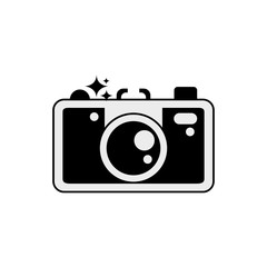 Poster - Isolated camera icon line design