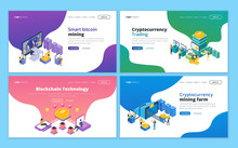 Bitcoin Mining, Cryptocurrency Trading And Blockchain Technology Landing Page Template For Website And Mobile Website Development
