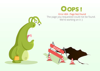 Poster - Error 404 page layout vector design. Website 404 page creative concept. The page you requested could not be found. Oops 404 error page.