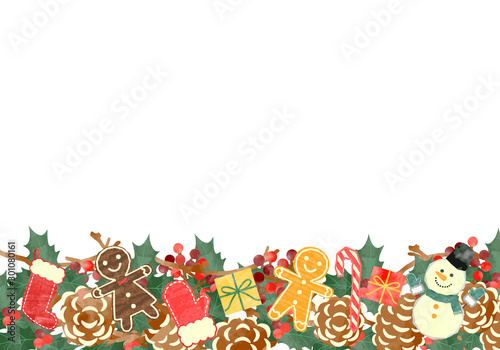 手描き水彩風 クリスマス フレーム01 Stock Vector Adobe Stock