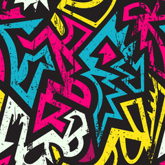 Poster - Graffiti geometric seamless pattern.