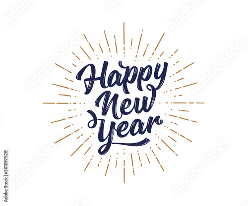 Cuadros en Lienzo Happy New Year. Lettering text for Happy New Year