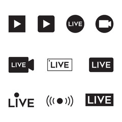 Wall Mural - live video icon.