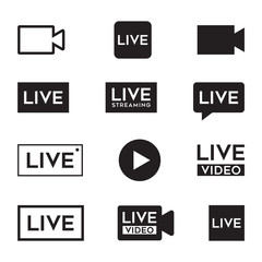 Wall Mural - live video icon.
