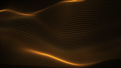Wall Mural - particle luxury gold abstract background wavy movement for happy new year and merry christmas festiv