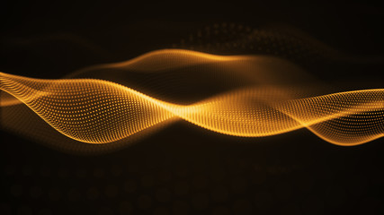 Wall Mural - particle luxury gold abstract background wavy movement for happy new year and merry christmas festiv