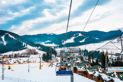 Ski lifts of holiday complexes Tableau sur Toile