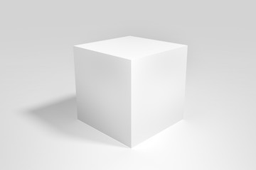 geometric real plastic cube on white background. 3d illustration