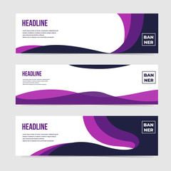 Wall Mural - Set of three geometric banner , modern style template design. Landing page design , promotion banner , website banner. Easy to use and editable content. Vector Illustration EPS 10