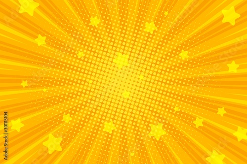 Retro comic background, pop art Radial rays Tableau sur Toile