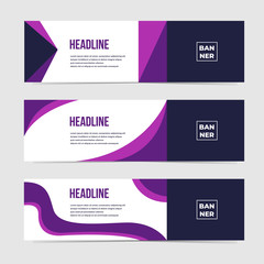 Wall Mural - Set of three geometric banner , modern style template design. Landing page design , promotion banner , website banner. Easy to use and editable content. Vector Illustration EPS 10