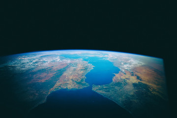 Wall Mural - View of the earth from the cosmos. The elements of this image fu