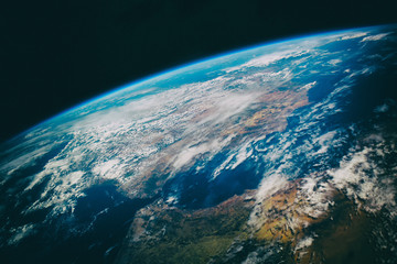 Wall Mural - Blue earth, shot in distance. The elements of this image furnish
