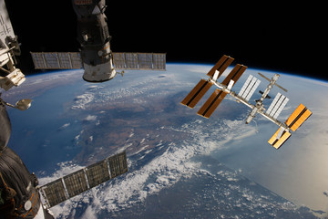 Wall Mural - spaceships in space. science theme. the elements of this image furnished by nasa.