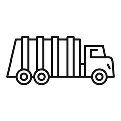 Poster - Garbage city truck icon. Outline garbage city truck vector icon for web design isolated on white background