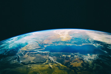 Wall Mural - blue earth, shot in distance. the elements of this image furnish