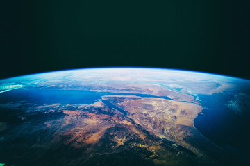 Wall Mural - Earth and stars. Blue earth. Great for background.  The elements