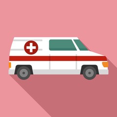 Poster - Paramedic ambulance icon. Flat illustration of paramedic ambulance vector icon for web design