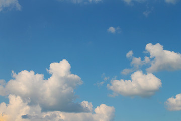 Blue sky with white clouds.