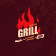 grill and BBQ stylized logo template