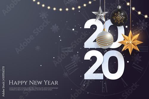 Fotografía Happy new year 2020 greeting card template with copy space
