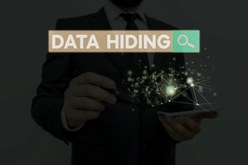 Poster - Handwriting text writing Data Hiding. Conceptual photo Secretly embedding data in graphics images and other file types