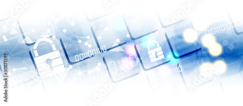 Cybersecurity and information or network protection Tableau sur Toile