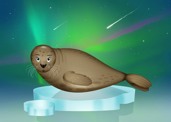 Poster - seal on the iceberg