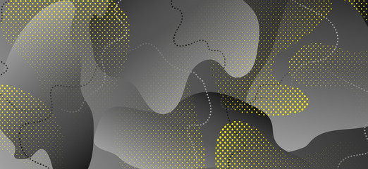Gray Liquid Poster. Creative Memphis 