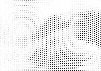 Abstract halftone wave dotted background. Halftone twisted grunge pattern, dot, circle.  Vector modern optical halftone pop art texture for poster, business card, cover, label mock-up, sticker layout