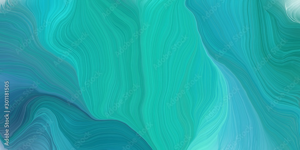 futuristic concept of motion speed lines with light sea green, teal blue and pastel blue colors. good as background or backdrop wallpaper - obrazy, fototapety, plakaty 