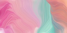 Wave Lines From Top Left To Bottom Right. Background Illustration With Pastel Magenta, Dark Sea Green And Pale Violet Red Colors