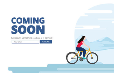 Wall Mural - Coming soon website template. Coming soon landing page design. Coming soon page for a new website. We are launching soon – Illustration