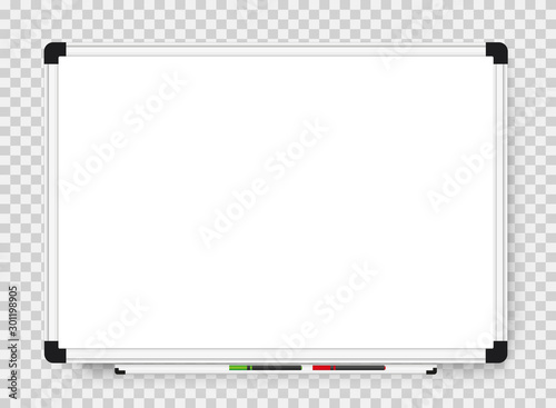 Fotografía Empty white marker board on transparent background