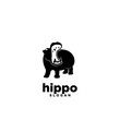 hippo open mouth logo icon design vector illustration